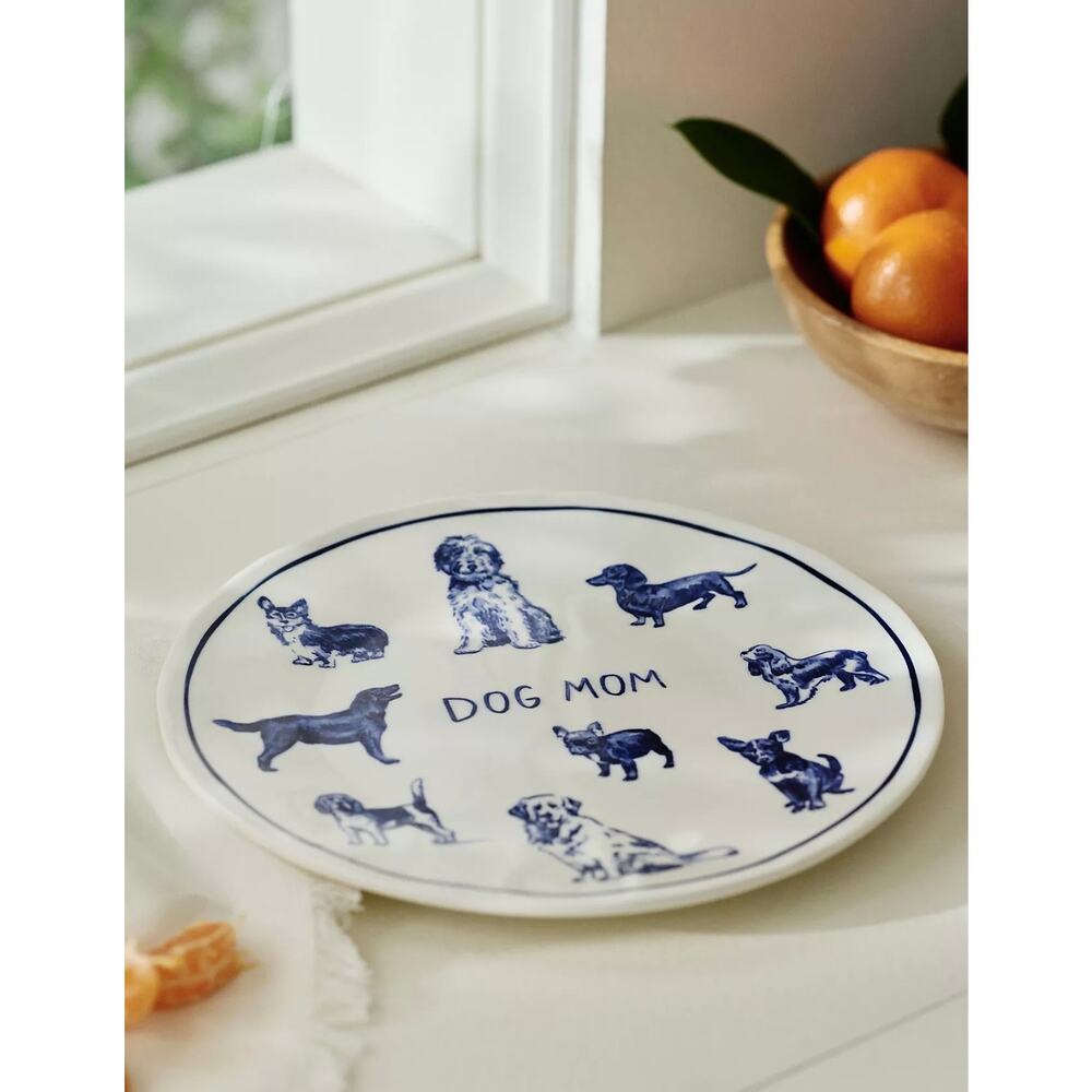 Anthropologie Molly Hatch Stoneware Dog Mom Dessert Plates